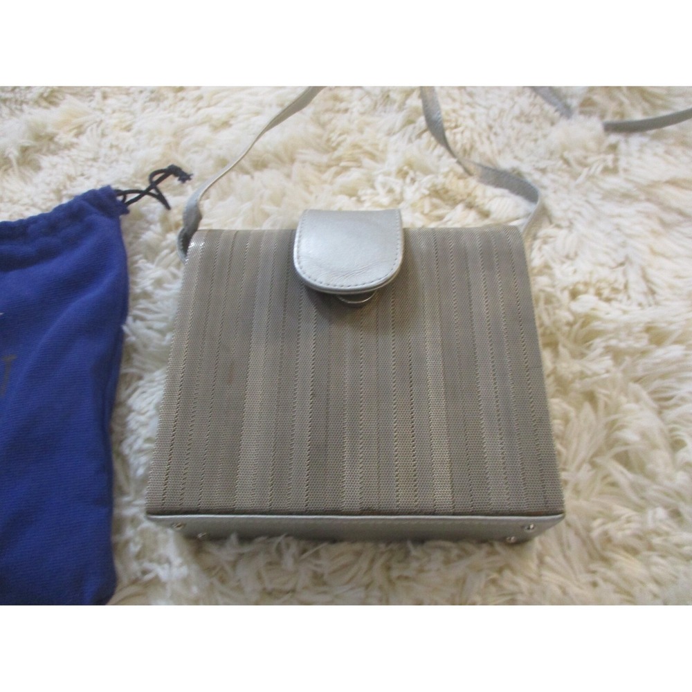 Stuart Weitzman Purse Small Square Metal Cyber Clubwear Retro Luxury Disco Glam
